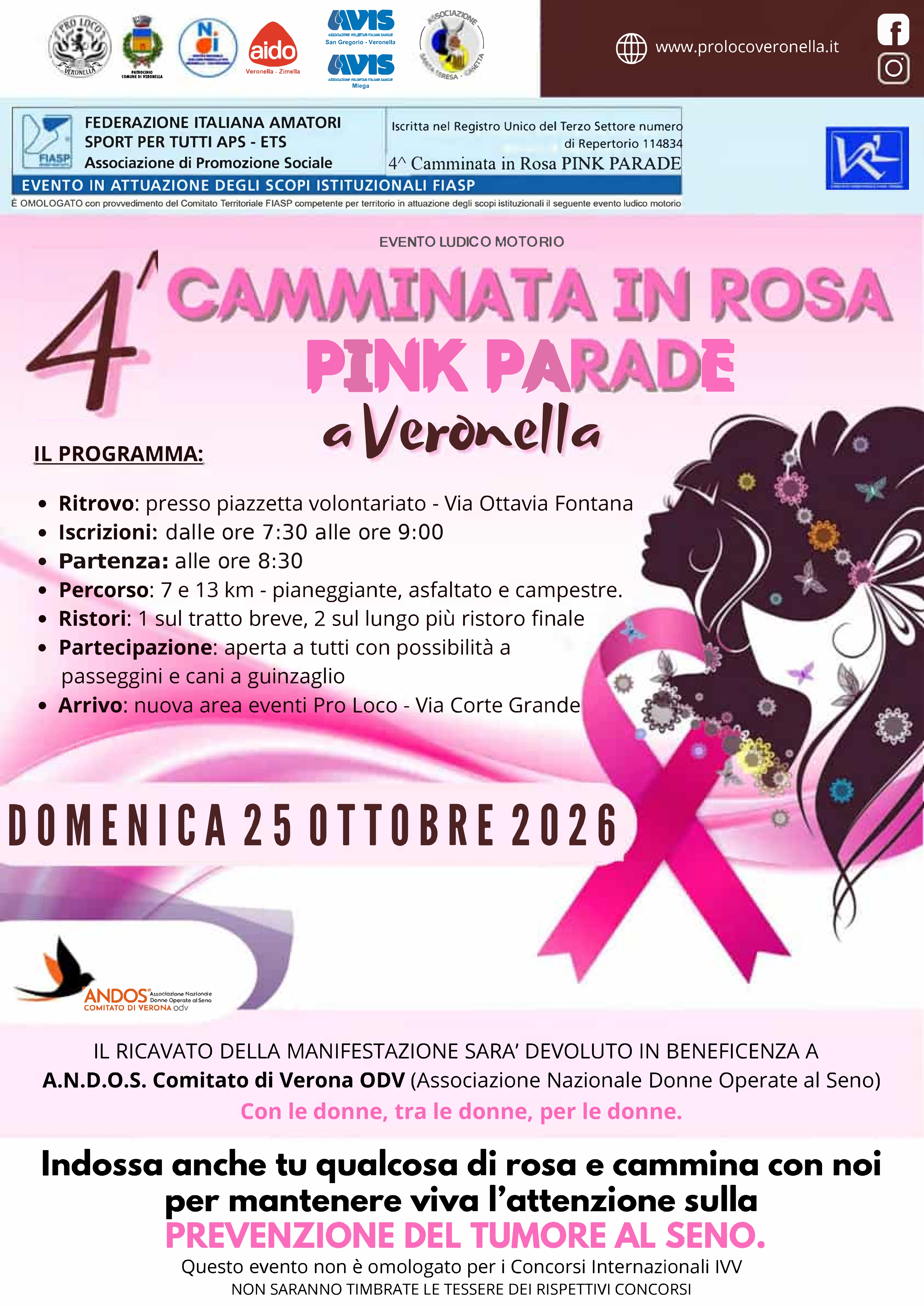 MANIFESTO CAMMINATA IN ROSA 2026